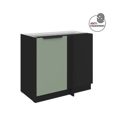 Küchen Eckschrank 105cm Küche ARIA Aquamarin matt Anti Fingerprint Küchenzeile