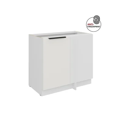 Küchen Eckschrank 105cm Küche ARIA Weiss ultra matt Anti Fingerprint Küchenzeile