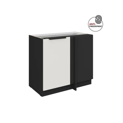 Küchen Eckschrank 105cm Küche ARIA Weiss ultra matt Anti Fingerprint Küchenzeile
