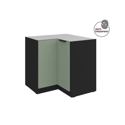 Küchen Eckschrank 90x90 Küche ARIA Aquamarin matt Anti Fingerprint Küchenzeile