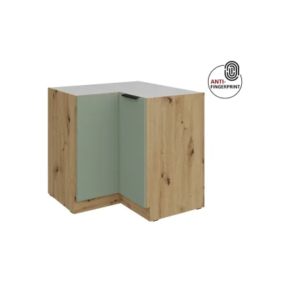 Küchen Eckschrank 90x90 Küche ARIA Aquamarin matt Anti Fingerprint Küchenzeile