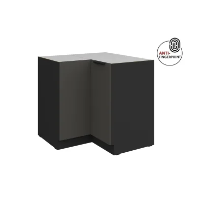 Küchen Eckschrank 90x90 Küche ARIA Graphite matt Anti Fingerprint Küchenzeile