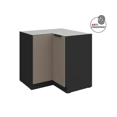 Küchen Eckschrank 90x90 Küche ARIA Sandgrau matt Anti Fingerprint Küchenzeile