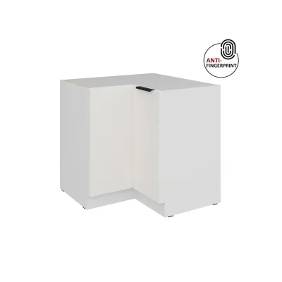 Küchen Eckschrank 90x90 Küche ARIA Weiss ultra matt Anti Fingerprint Küchenzeile