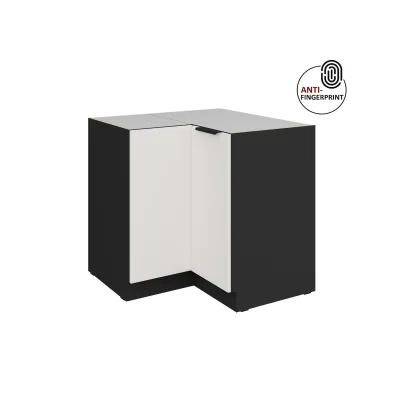 Küchen Eckschrank 90x90 Küche ARIA Weiss ultra matt Anti Fingerprint Küchenzeile