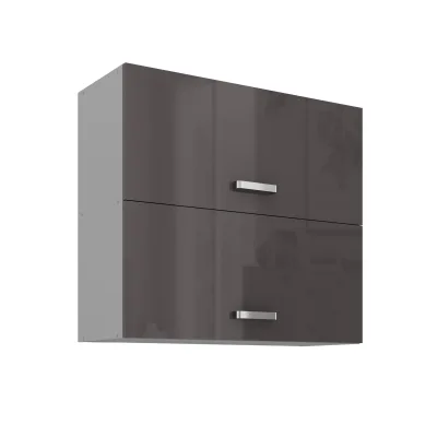 Küchen Hängeschrank 80 Hochglanz Grau Küchenzeile Küchenblock Küche Grey Bianca