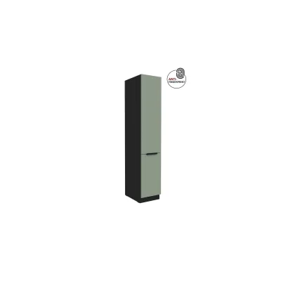 Küchen Hochschrank 40 cm Küche ARIA Aquamarin matt Anti Fingerprint Küchenzeile