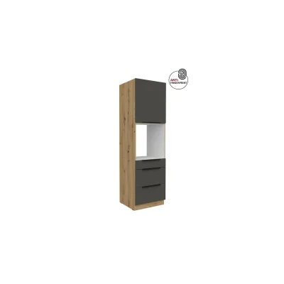 Küchen Hochschrank 60 cm Küche ARIA Graphite matt Anti Fingerprint Küchenzeile