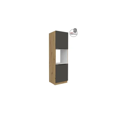 Küchen Hochschrank 60 cm Küche ARIA Graphite matt Anti Fingerprint Küchenzeile