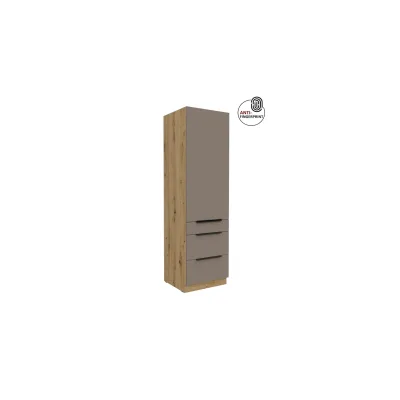 Küchen Hochschrank 60 cm Küche ARIA Sandgrau matt Anti Fingerprint Küchenzeile