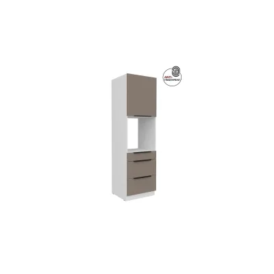Küchen Hochschrank 60 cm Küche ARIA Sandgrau matt Anti Fingerprint Küchenzeile
