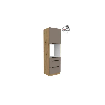 Küchen Hochschrank 60 cm Küche ARIA Sandgrau matt Anti Fingerprint Küchenzeile