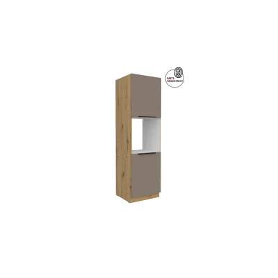 Küchen Hochschrank 60 cm Küche ARIA Sandgrau matt Anti Fingerprint Küchenzeile
