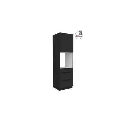 Küchen Hochschrank 60 cm Küche ARIA Schwarz matt Anti Fingerprint Küchenzeile