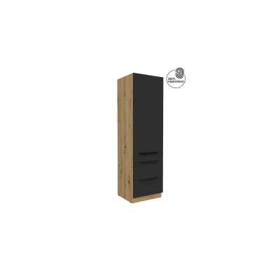 Küchen Hochschrank 60 cm Küche ARIA Schwarz matt Anti Fingerprint Küchenzeile