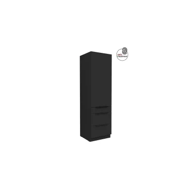 Küchen Hochschrank 60 cm Küche ARIA Schwarz matt Anti Fingerprint Küchenzeile