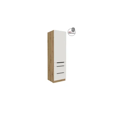 Küchen Hochschrank 60 cm Küche ARIA Weiß ultra matt Anti Fingerprint Küchenzeile