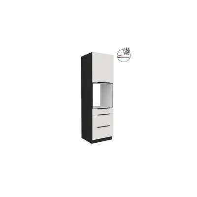 Küchen Hochschrank 60 cm Küche ARIA Weiß ultra matt Anti Fingerprint Küchenzeile