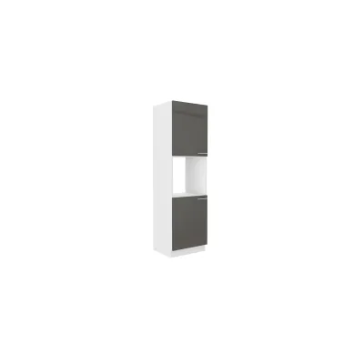 Küchen Hochschrank 60 cm Lara Grau Hochglanz Küchenzeile Küchenblock Küche