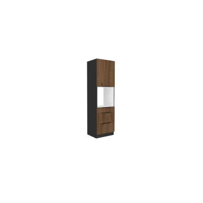 Küchen Hochschrank 60 cm MONZA Okapi Nußbaum Küchenzeile Küchenblock Küche