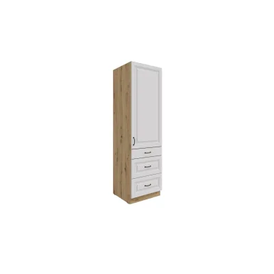 Küchen Hochschrank 60 cm Stilo Weiss Küchenzeile Küchenblock mit Schubladen