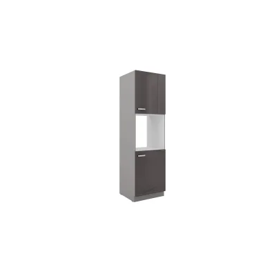 Küchen Hochschrank 60cm Hochglanz Grau Küchenzeile Küchenblock Küche Grey Bianca
