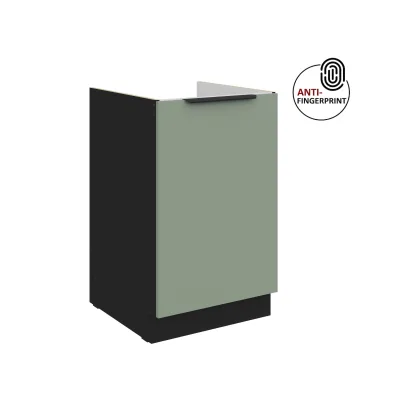 Küchen Spülenschrank 50 Küche ARIA Aquamarin matt Anti Fingerprint Küchenzeile
