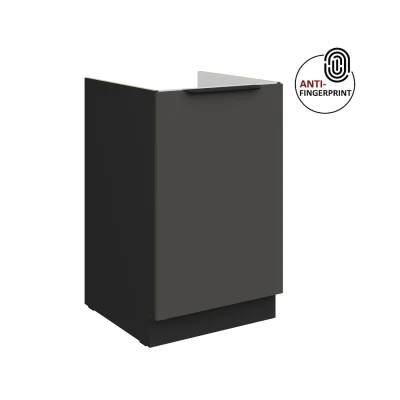 Küchen Spülenschrank 50 Küche ARIA Graphite matt Anti Fingerprint Küchenzeile