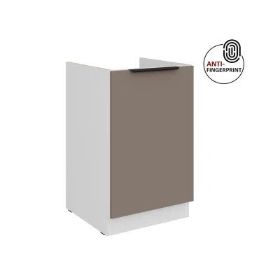 Küchen Spülenschrank 50 Küche ARIA Sandgrau matt Anti Fingerprint Küchenzeile