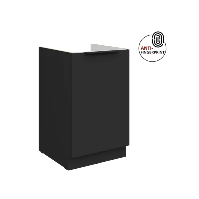 Küchen Spülenschrank 50 Küche ARIA Schwarz matt Anti Fingerprint Küchenzeile