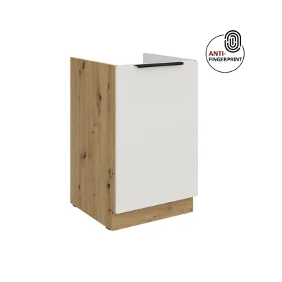 Küchen Spülenschrank 50 Küche ARIA Weiss ultra matt Anti Fingerprint Küchenzeile