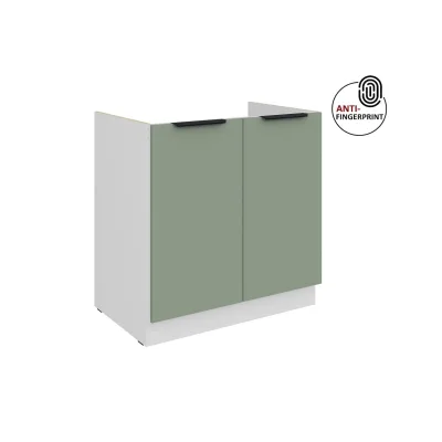 Küchen Spülenschrank 80 Küche ARIA Aquamarin matt Anti Fingerprint Küchenzeile