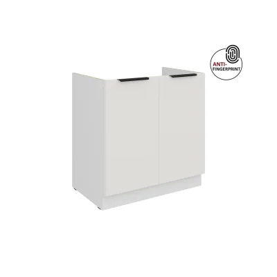 Küchen Spülenschrank 80 Küche ARIA Weiss ultra matt Anti Fingerprint Küchenzeile