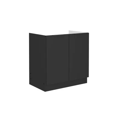 Küchen Spülenunterschrank 80 cm SIENA Schwarz Küche Küchenzeile Küchenblock