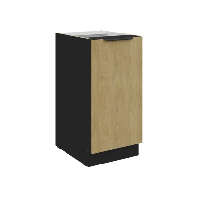 Küchen Unterschrank 40 cm CREMONA Eiche + Schwarz Küche Küchenzeile Küchenblock