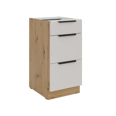 Küchen Unterschrank 40 cm Küche SOLANO Kaschmir beige Soft-Close Küchenzeile