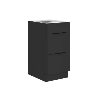 Küchen Unterschrank 40 cm SIENA Schwarz Vollauszug Soft-Close Küche Küchenzeile