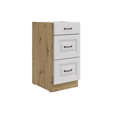 Küchen Unterschrank 40 cm Stilo Weiß Vollauszug Soft-Close Küche Einbauküche