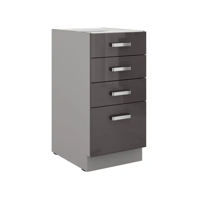 Küchen Unterschrank 40 Hochglanz Grau Küchenzeile Küchenblock Küche Grey Bianca