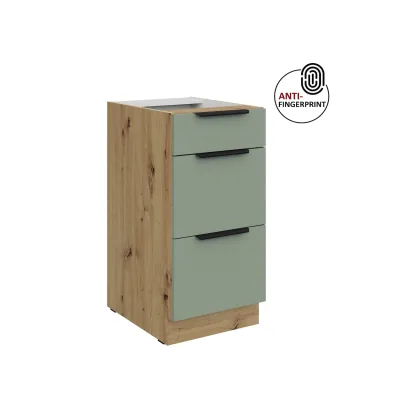 Küchen Unterschrank 40 Küche ARIA Aquamarin matt Anti Fingerprint Küchenzeile