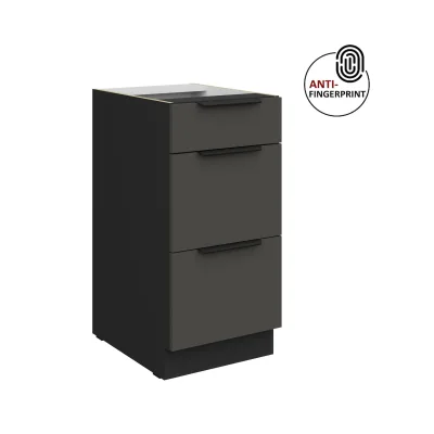 Küchen Unterschrank 40 Küche ARIA Graphite matt Anti Fingerprint Küchenzeile