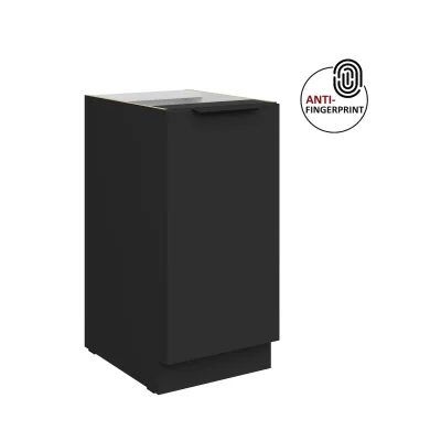 Küchen Unterschrank 40 Küche ARIA Schwarz matt Anti Fingerprint Küchenzeile