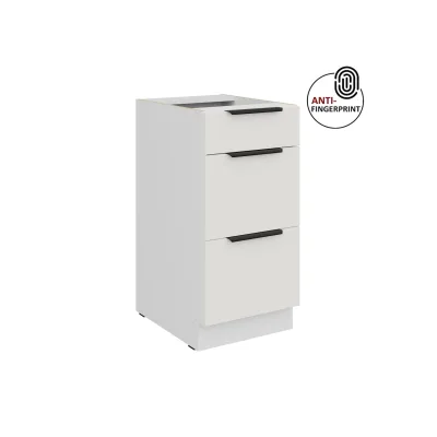 Küchen Unterschrank 40 Küche ARIA Weiss ultra matt Anti Fingerprint Küchenzeile