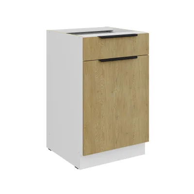 Küchen Unterschrank 50 cm CREMONA Eiche Vollauszug Soft-Close Küche Küchenzeile