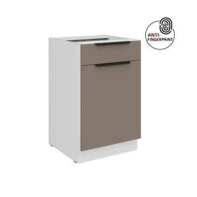Küchen Unterschrank 50 cm Küche ARIA Sandgrau matt Anti Fingerprint Küchenzeile