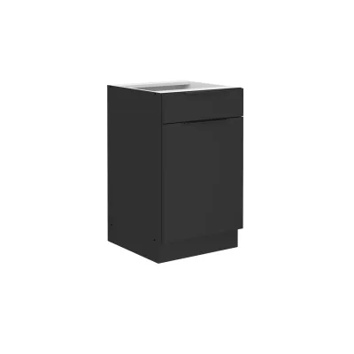Küchen Unterschrank 50 cm SIENA Schwarz Vollauszug Soft-Close Küche Küchenzeile