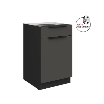 Küchen Unterschrank 50 Küche ARIA Graphite matt Anti Fingerprint Küchenzeile