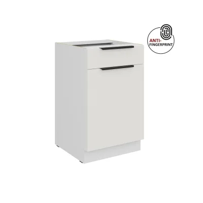 Küchen Unterschrank 50 Küche ARIA Weiss ultra matt Anti Fingerprint Küchenzeile