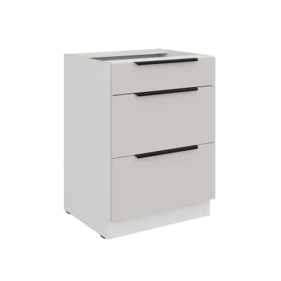 Küchen Unterschrank 60 cm COMO Kaschmir Vollauszug Soft-Close Küche Küchenzeile