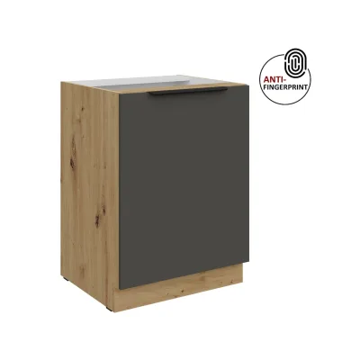 Küchen Unterschrank 60 Küche ARIA Graphite matt Anti Fingerprint Küchenzeile